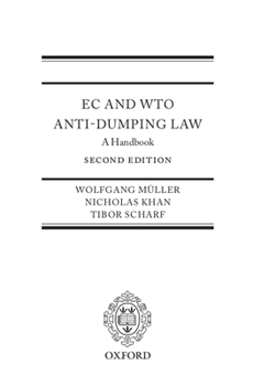 Hardcover EC and Wto Anti-Dumping Law: A Handbook Book