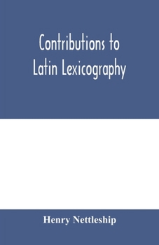 Paperback Contributions to Latin lexicography Book