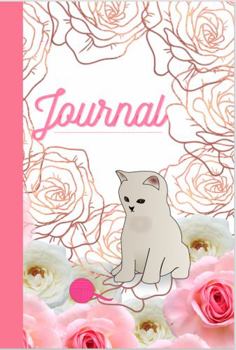 Paperback Cat with Yarn and Roses Journal: Cat with Yarn and Roses Journal Book