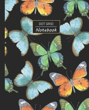 Dot Grid Notebook: Dotted Grid Notebook/Journal | Watercolor Jungle Butterflies Pattern | 100 Pages | 7.5" x 9.25" | Children Kids Girls Teens Women | Perfect For School