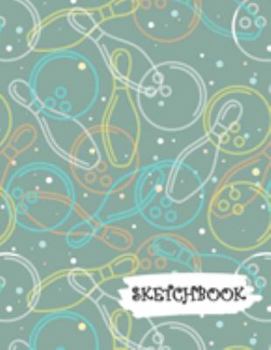 Sketchbook: Outline Bowling Pins Fun Framed Drawing Paper Notebook