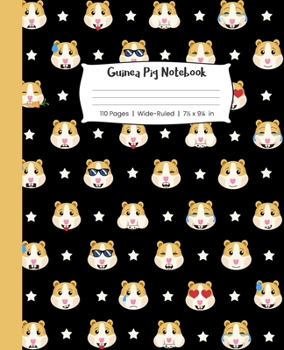 Paperback Guinea Pig Notebook 110 Pages Wide-Ruled 7 1/2 x 9 1/4 in: Funny Emoji Guinea Pigs Pattern Book