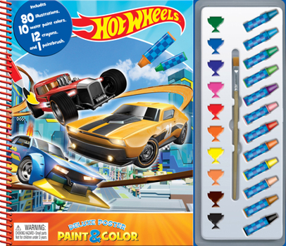 Gift Mattel Hot Wheels (New) Deluxe Poster Paint & Color Book