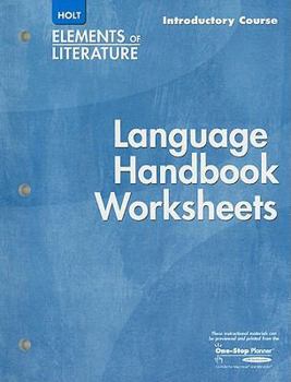 Paperback Elements of Literature: Language Handbook Worksheets Grade 6 Introductory Course Book