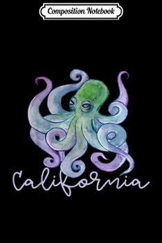 Composition Notebook: California Octopus watercolor design  Journal/Notebook Blank Lined Ruled 6x9 100 Pages