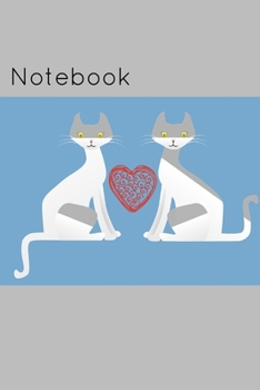 Paperback Notebook: Cute Grey Siamese cats Homework Book Notepad Notebook Composition and Journal Gratitude Dot Diary Book