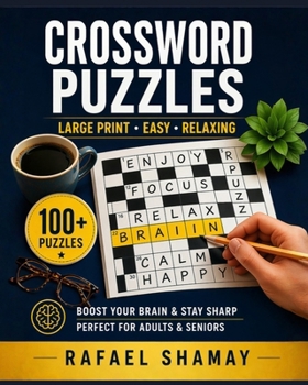 Paperback Crossword Puzzle Book for Adults: Relaxing Big Font, Anti-Eye Strain, Puzzle Book for Adults, Seniors to Have Fun and Brain Exercise with Solutions. Book