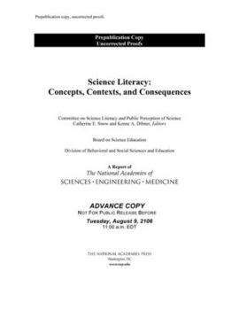 Paperback Science Literacy: Concepts, Contexts, and Consequences Book