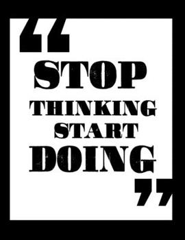 Paperback "Stop Thinking Start Doing": Large Composition Notebook; 8.5x11 Large Notebook, Journal, Diary; Inspirational Notebook For Teachers, Students, Men, Book