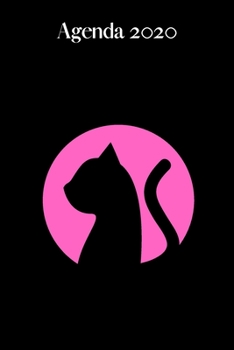Agenda 2020: Agenda Hebdomadaire 2020 | 1 Semaine par page Format A5 | Janvier 2020 à Décembre 2020 | Planificateur Organiseur Semainier avec ... Silhouette Chat Noir et Rose (French Edition)