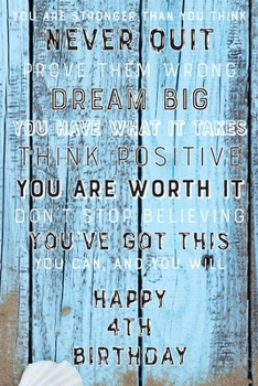 Paperback You Are Stronger Than You Think Never Quit Prove Them Wrong Dream Big You Have What It Takes Think Positive You Are Worth It Dont Stop Believing You'v Book