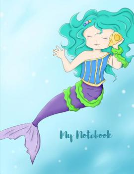 Paperback My Notebook. Mermaid Cover. Composition Notebook For Girls. Wide Ruled. 8.5 x 11. 120 Pages. Book
