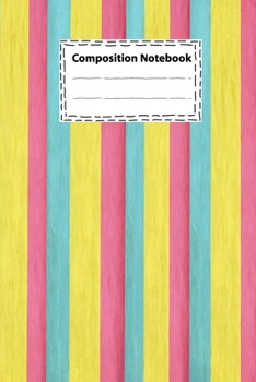 Composition notebook Vintage-Rainbow colorful background Pink yellow and blue color for School and College: Wide Ruled Paper Notebook Journal with ... (size 6 x 9 inches - College Ruled 100 Pages)