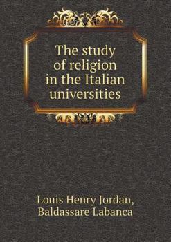 Paperback The study of religion in the Italian universities Book