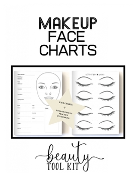 Paperback Makeup Face Charts: Makeup Artist Drawing Coloring Face Charts Large Notebook Book