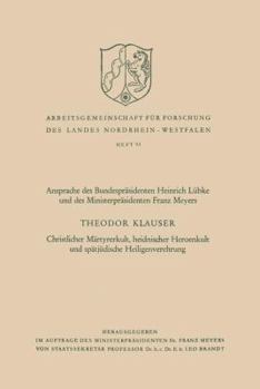 Paperback Christlicher Märtyrerkult, Heidnischer Heroenkult Und Spätjüdische Heiligenverehrung [German] Book