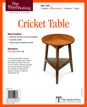 Misc. Supplies Fine Woodworking's Cricket Table Plan Book