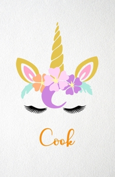Cook A5 Lined Notebook 110 Pages: Funny Blank Journal For Lovely Magical Unicorn Face Dream Family First Name Middle Last Surname. Unique Student Teacher Scrapbook/ Composition Great For Home School W