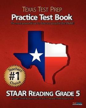 Paperback Texas Test Prep Practice Test Book Grade 5: Staar Reading Book