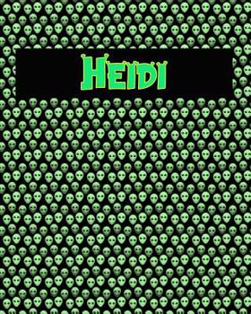 Paperback 120 Page Handwriting Practice Book with Green Alien Cover Heidi: Primary Grades Handwriting Book