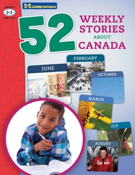 Paperback 52 Weekly Nonfiction Stories About Canada Grades 2-3 Book