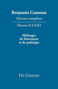Hardcover Mélanges de littérature et de politique (French Edition) [French] Book