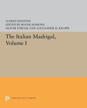 Hardcover The Italian Madrigal: Volume I Book