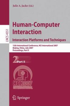 Paperback Human-Computer Interaction: Interaction Platforms and Techniques Book