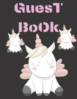 Guest Book unicorn: color unicornCover, Rustic Guest book For Wedding, for baby shower,for graduation,for birthday party,for house warming,for ... lover ,cute unicorn,celebration party