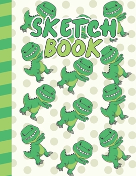 Paperback Sketchbook: Cool Blank Notebook for Sketching and Picture Space with Funny and Cute Floss Dancing T-rex Dinosaurs, Unlined Paper B Book