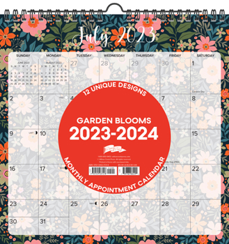 Calendar Garden Blooms 2023-24 Academic 12 X 12 Spiral Wall Calendar Book