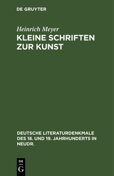 Hardcover Kleine Schriften Zur Kunst [German] Book