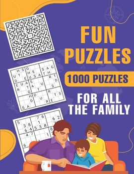 Paperback puzzle book 1000 puzzles Sodoku, wordoku, mazes, word scramble: fun puzzle book for hours of fun Book