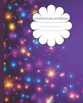 Composition Notebook: Pretty Purple Faux Sparkles | Trendy Wide Ruled Subject Book | Blank Lined Writing Journal | Primary School, College Students ... | Work, Home, Study Organizer (7.5 x 9.25 ")
