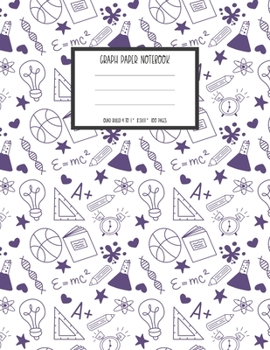 Graph Paper Notebook: 1/2 Inch Squares for Girls - Purple and White