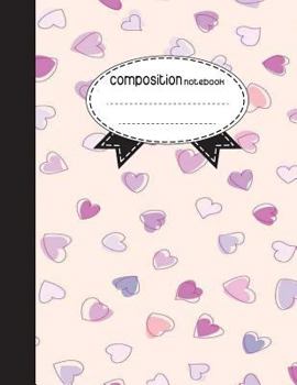 Composition Notebook, 8.5 x 11, 110 pages: Watercolor heart :