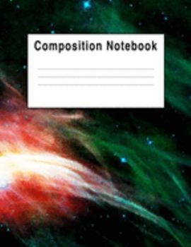 Composition Notebook: Green Stars Galaxy