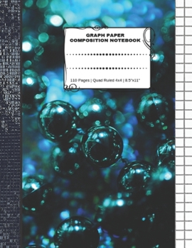 Paperback Graph Paper Composition Notebook: 110 Pages - Quad Ruled 4x4 - 8.5" x 11" Marbles Large Notebook with Grid Paper - Math Notebook For Students Book