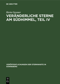 Hardcover Veränderliche Sterne Am Südhimmel, Teil IV [German] Book