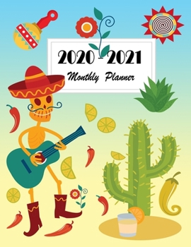 2020 - 2021 Monthly Planner: Two Year Monthly Planner  : 24 Months  Calendar Planner with Holiday : Mexican Folk Art