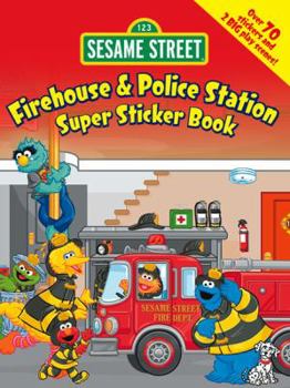 Hardcover Sesame Street Firehouse & Police Station Super Sticker Book