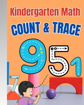 Paperback Kindergarten Math Activity Wookbook: Trace the numbers, Find The Match, Draw a line, Count The Animals, Number Match Book