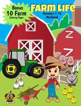 Paperback Farm Life Numbers 1-10 Workbook Book