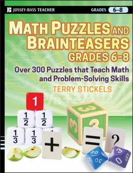 Paperback Math Puzzles & Brainteasers, 6-8 Book