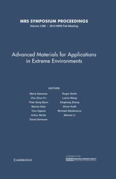 Hardcover Advanced Materials for Applications in Extreme Environments: Volume 1298 Book