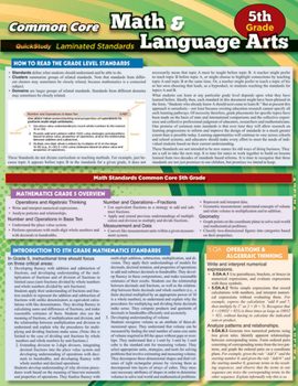 Cards Ccss: Math & Language Arts - 5thgrade Book