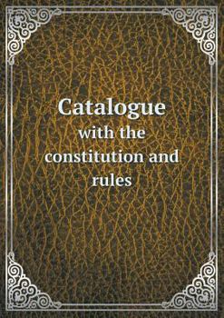 Paperback Catalogue with the constitution and rules Book