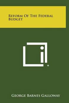Hardcover Reform of the Federal Budget Book