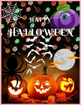 Paperback Halloween Coloring Book For Kids: Halloween Coloring Book and More Fun Activity For Children [Large Print] Book