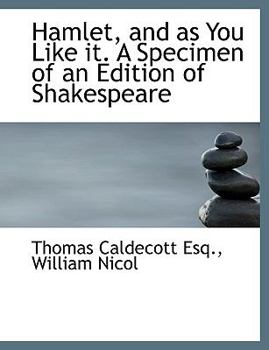 Paperback Hamlet, and as You Like It. a Specimen of an Edition of Shakespeare Book